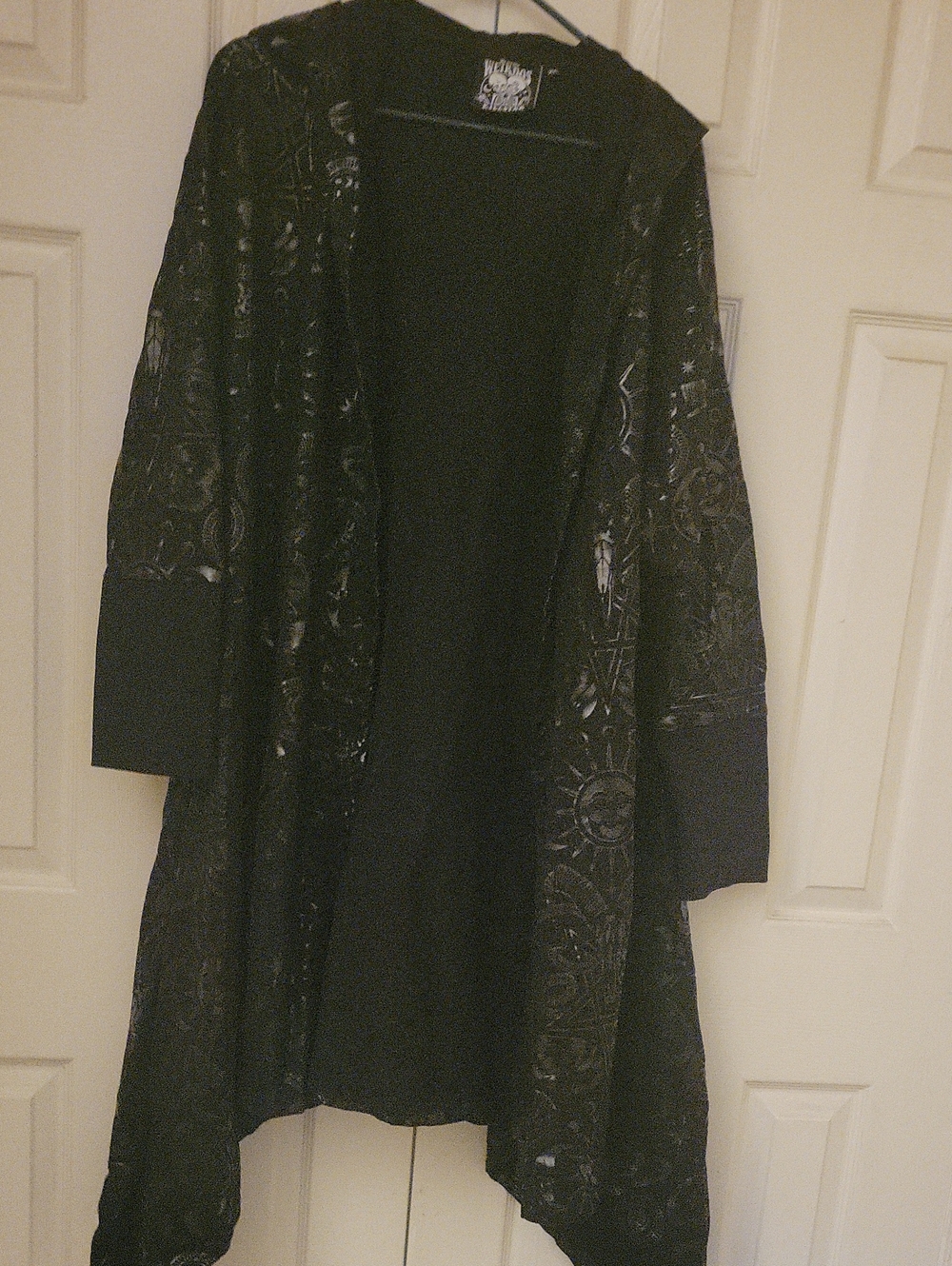 Killstar Black Hooded Velvet Burnout Robe